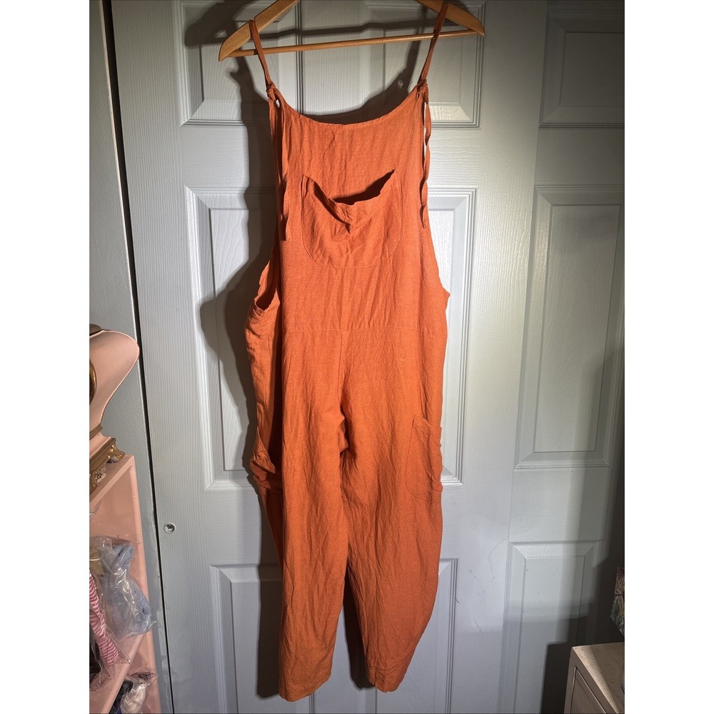 Lakhays Women's Sz M/L Orange Romper. Hemp, Cotton, Viscose